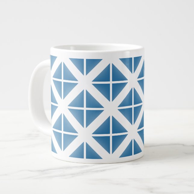 Taza De Café Grande Patrón de triángulo de moda azul (Izquierda)