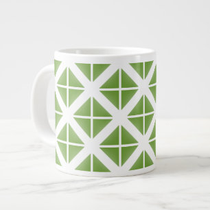 Taza De Café Grande Patrón de triángulo de moda verde