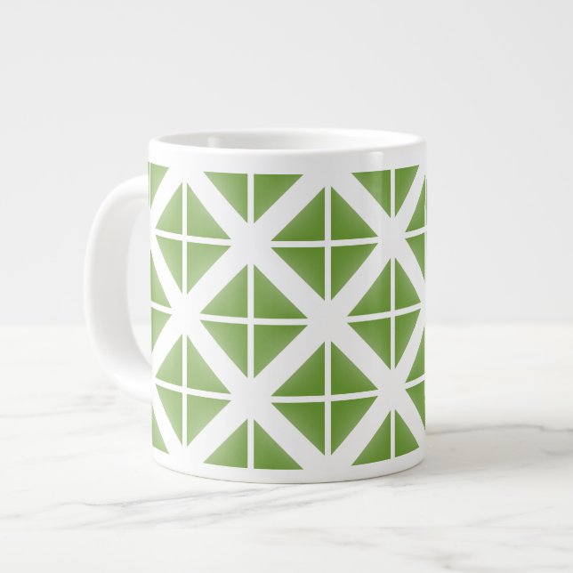 Taza De Café Grande Patrón de triángulo de moda verde (Izquierda)