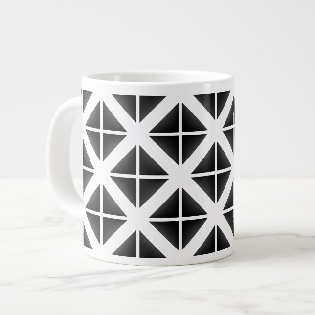 Taza De Café Grande Patrón de triángulo negro de moda (Izquierda)
