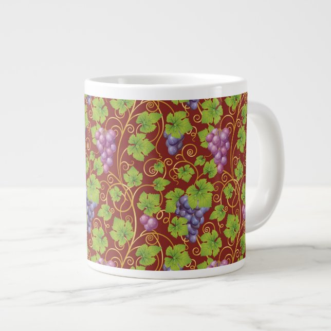 Taza De Café Grande Patrón de uva (Derecha)
