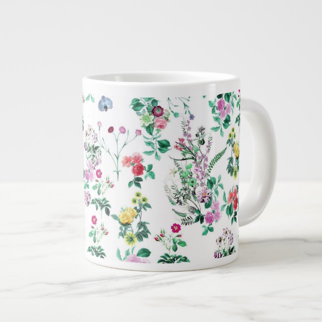 Taza De Café Grande Patrón floral claro (Derecha)