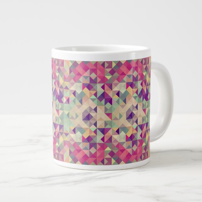 Taza De Café Grande Patrón geométrico Hipsters de época. (Derecha)