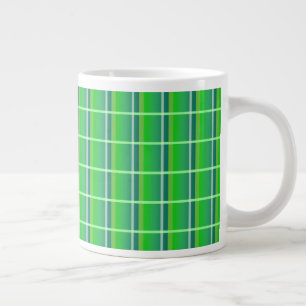 Taza De Café Grande Patrón retro verde y blanco trenzado Jumbo Mug