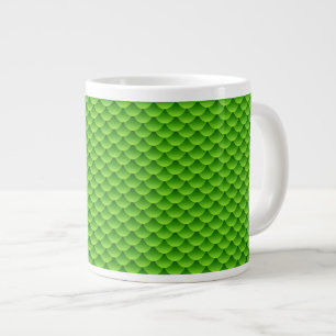 Taza De Café Grande Pequeño modelo verde de la escala de pescados