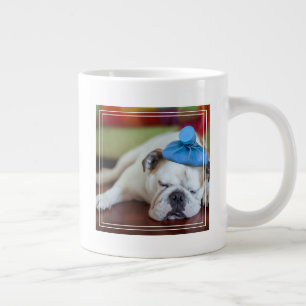 Taza De Café Grande Perrito joven enfermo de las imágenes el de