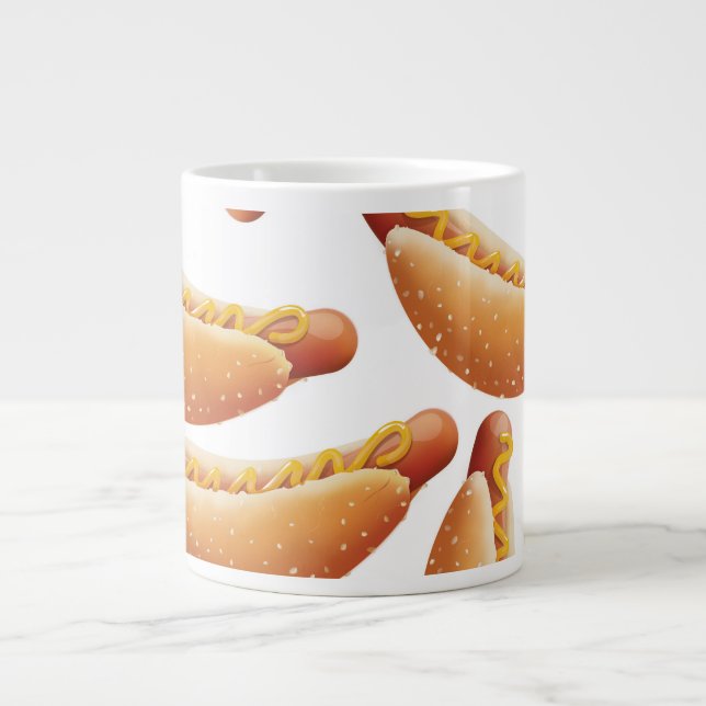 Taza De Café Grande Perro caliente All American. (Frente)