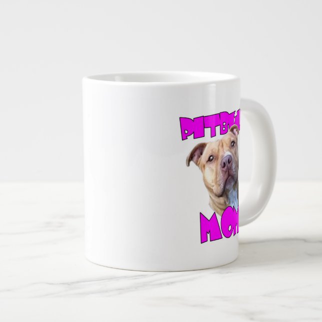 Taza De Café Grande Perro de la mamá de Pitbull (Derecha)