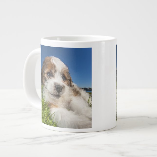 Taza De Café Grande Perro de perrito lindo (Shitzu) (Izquierda)
