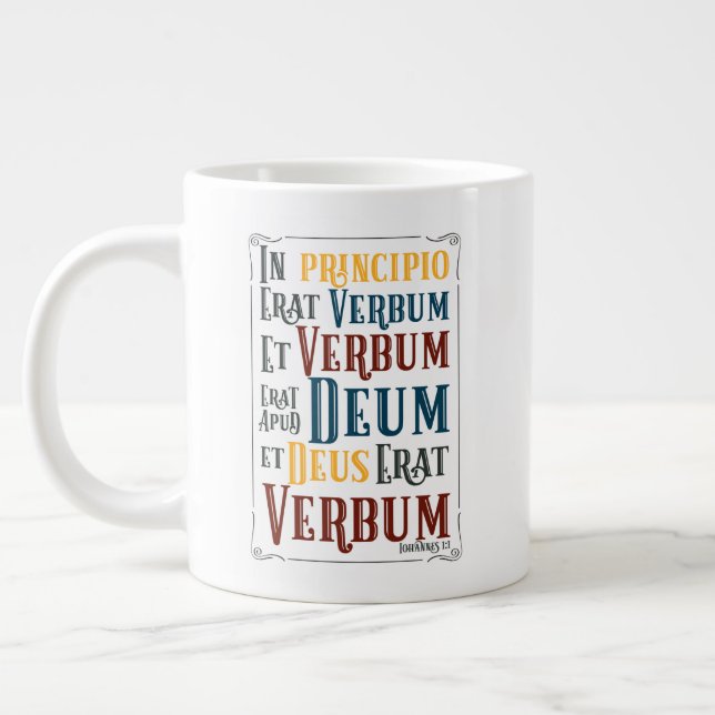 Taza De Café Grande PERSONALIZABLE En Principio Erat Verbum (Izquierda)