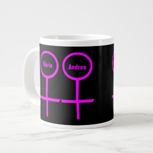 Taza De Café Grande Personalizable Mug de Lesbianas Amantes