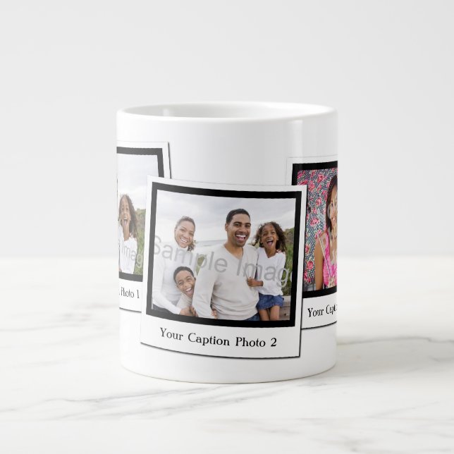 Taza De Café Grande Personalizado 3 Inmediato-Marcos de la foto (Frente)