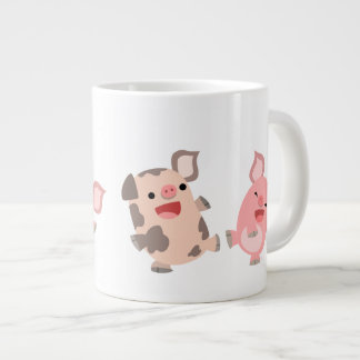 Taza De Café Grande Personalizado de baile lindo cerdo Jumbo Mug