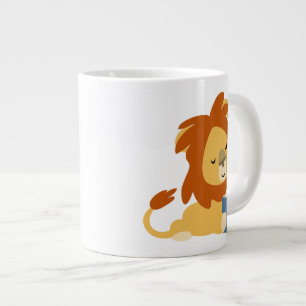 Taza De Café Grande Personalizado de lectura lion Jumbo Mug