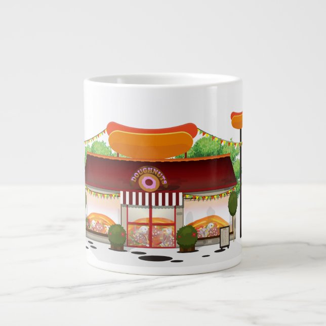 Taza De Café Grande Personalizado de restaurante de comida rápida (Frente)