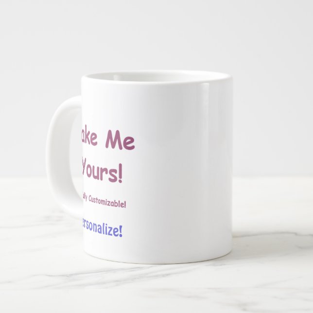 Taza De Café Grande Personalizado Jumbo Cerámica Mug para personalizar (Izquierda)