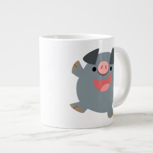 Taza De Café Grande Personalizado lindo Bouncy Pig Jumbo Mug