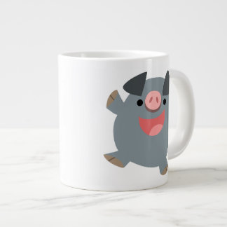 Taza De Café Grande Personalizado lindo Bouncy Pig Jumbo Mug