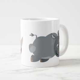 Taza De Café Grande Personalizado lindo cargando Rhino Jumbo Mug