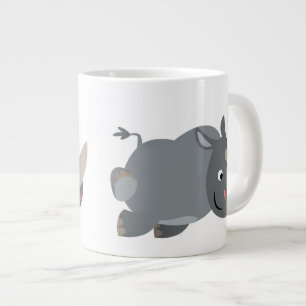 Taza De Café Grande Personalizado lindo cargando Rhino Jumbo Mug
