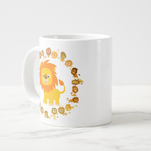 Taza De Café Grande Personalizado lindo Lion Mandala Jumbo Mug