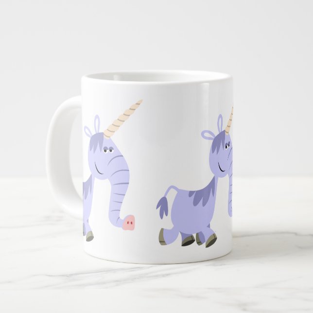 Taza De Café Grande Personalizado poco común Unicorn Jumbo Mug (Izquierda)