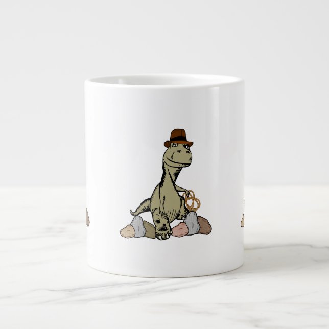 Taza De Café Grande Personalizado Tyrannosaurus Dinosaur Explorer (Frente)