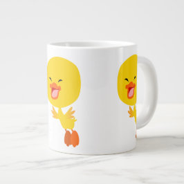 Taza De Café Grande Personalizado volador lindo Duckling Jumbo Mug