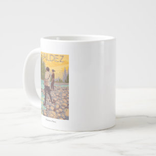Taza De Café Grande Pesca con mosca de las mujeres - Valdez, Alaska