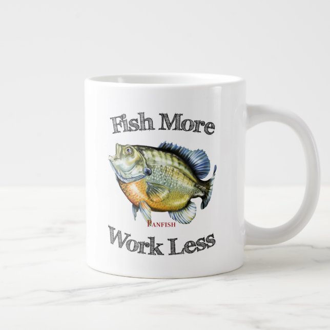 Taza De Café Grande Pesca Más Pescado De Pescado Menos (Derecha)
