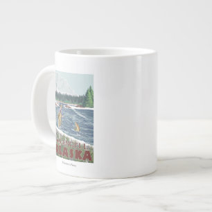Taza De Café Grande Pescador de la mosca - Wrangell, Alaska