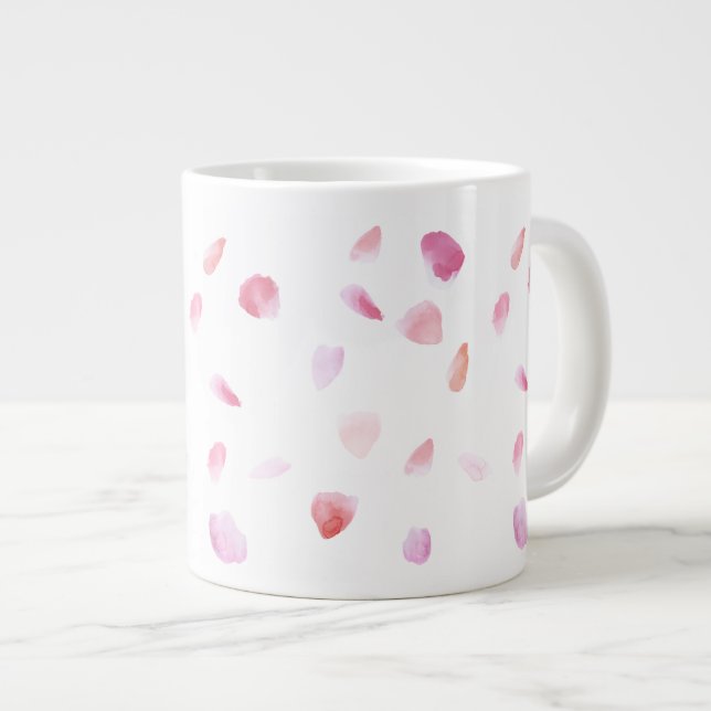 Taza De Café Grande Petales de Rosa románticos (Derecha)
