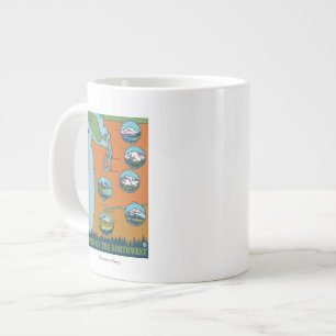 Taza De Café Grande Picos del noroeste - 5 diversas montañas