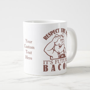 Taza De Café Grande PIG to BACON personalizado mugs