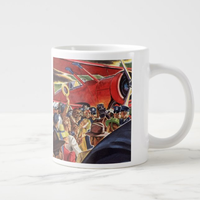 Taza De Café Grande Piloto de avión de propulsión única con Paparazzi (Derecha)
