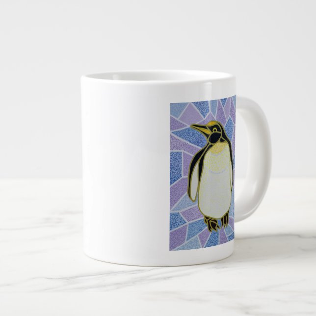 Taza De Café Grande Pingüino en el vitral (Derecha)