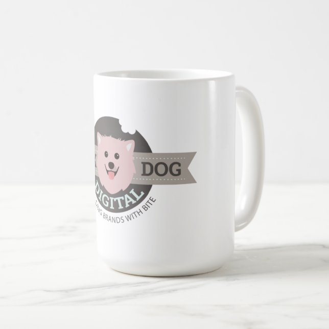 Taza de café grande Pink Dog Digital (Anverso derecho)