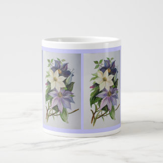 Taza De Café Grande Pintura acrílica de Lilac Clematis Vine