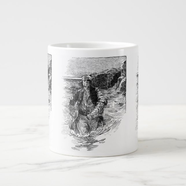 Taza De Café Grande Piratas antiguos, Sir Henry Morgan en el océano (Frente)