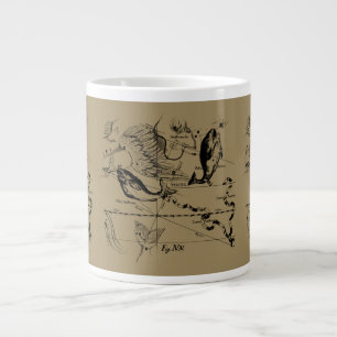 Taza De Café Grande Pisces Constellation Hevelius 1690 en Taupe