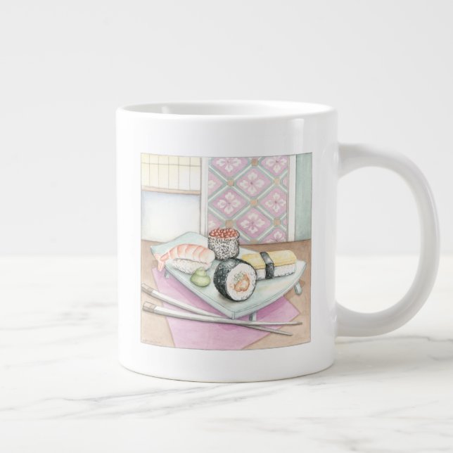 Taza De Café Grande Placa de sushi surtido con palillos (Derecha)