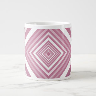Taza De Café Grande Plazas modernas de degradado rosa y blanco