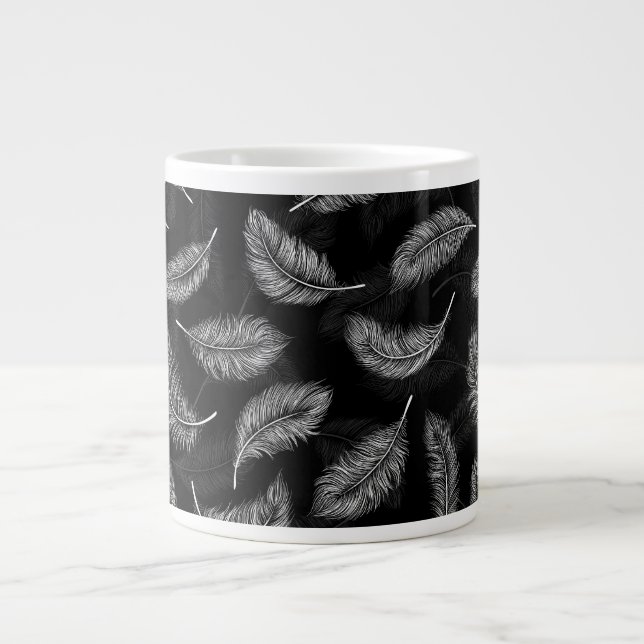 Taza De Café Grande Plumas blancas (Frente)
