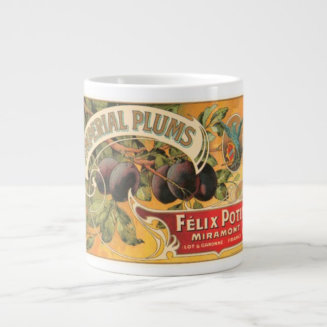 Taza De Café Grande Plumas imperiales Felix Potin Miramont Crate (Frente)