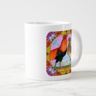 Taza De Café Grande Pollos araucanos Art Nouveau