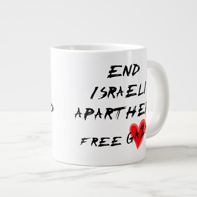 Taza De Café Grande Poner fin al Apartheid israelí en Gaza (Derecha)