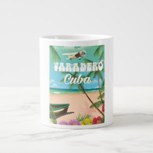 Taza De Café Grande Póster de vacaciones de playa cubana Varadero