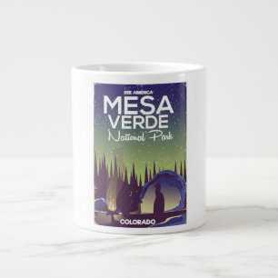 Taza De Café Grande Póster de viaje de camping del Parque Nacional Mes