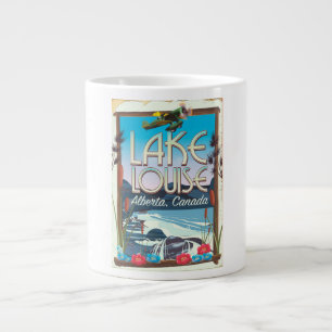 Taza De Café Grande Póster de viaje de Lake Louise, Alberta Canadá