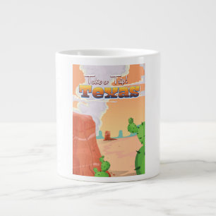 Taza De Café Grande Póster de viaje vintage de Texas.